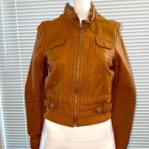 ARDEN B faux leather tan jacket SIZE small